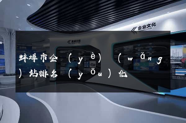 蚌埠市企業(yè)網(wǎng)站排名優(yōu)化