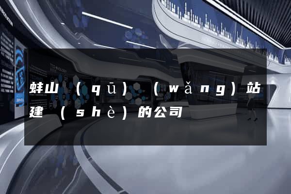 蚌山區(qū)網(wǎng)站建設(shè)的公司