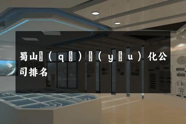 蜀山區(qū)優(yōu)化公司排名