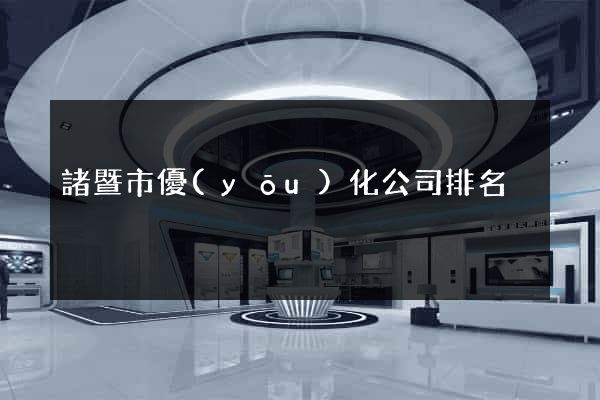 諸暨市優(yōu)化公司排名