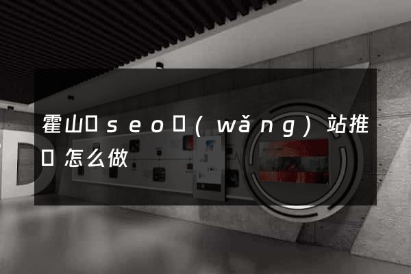 霍山縣seo網(wǎng)站推廣怎么做