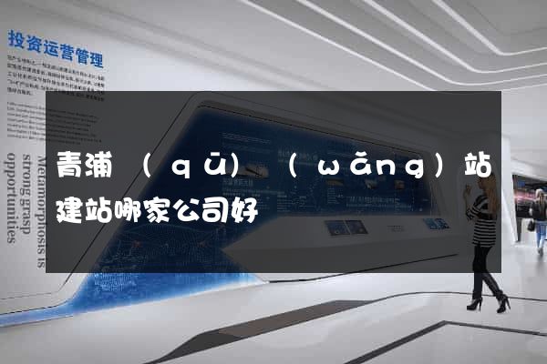青浦區(qū)網(wǎng)站建站哪家公司好