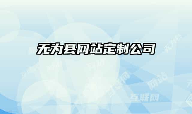 無(wú)為縣網(wǎng)站定制公司