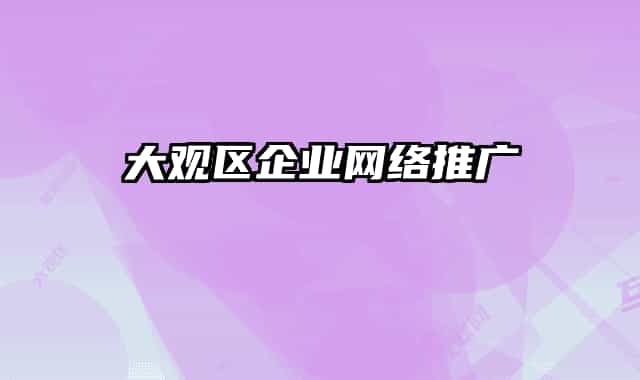 大觀區(qū)企業(yè)網(wǎng)絡(luò)推廣
