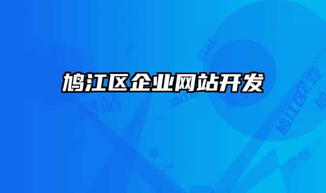 鳩江區(qū)企業(yè)網站開發(fā)