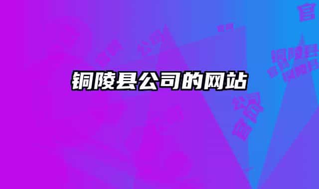 銅陵縣公司的網(wǎng)站