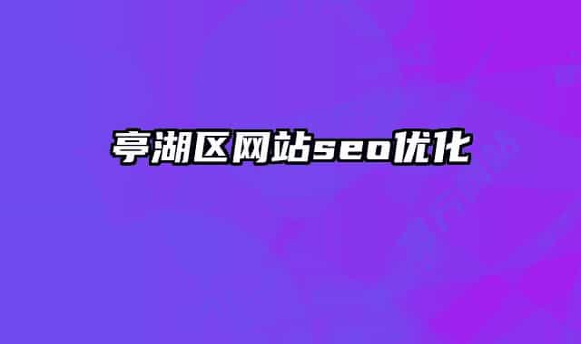 亭湖區(qū)網站seo優(yōu)化
