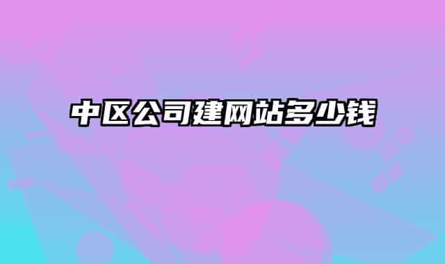 中區(qū)公司建網(wǎng)站多少錢