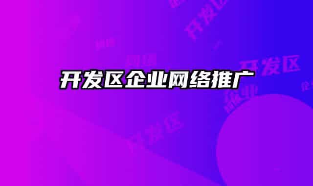 開(kāi)發(fā)區(qū)企業(yè)網(wǎng)絡(luò)推廣