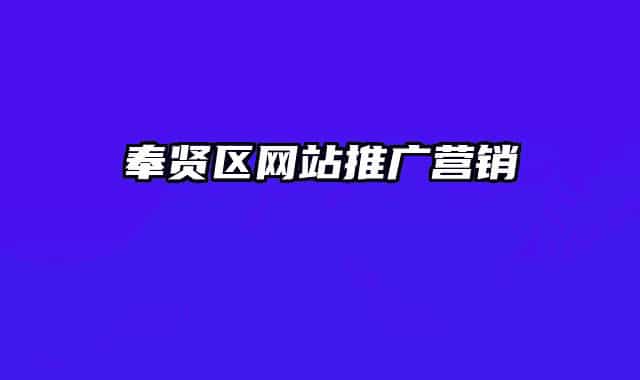 奉賢區(qū)網(wǎng)站推廣營(yíng)銷