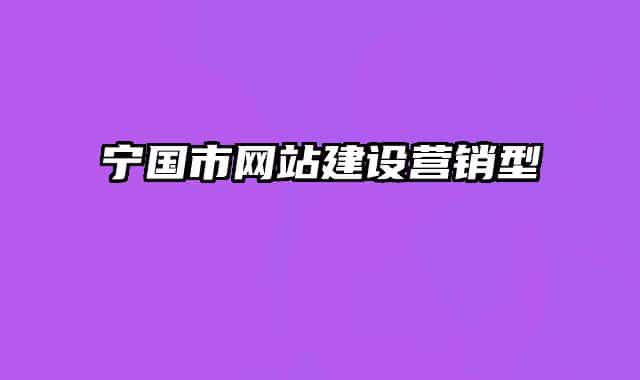 寧國(guó)市網(wǎng)站建設(shè)營(yíng)銷(xiāo)型