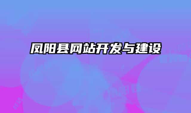 鳳陽縣網(wǎng)站開發(fā)與建設