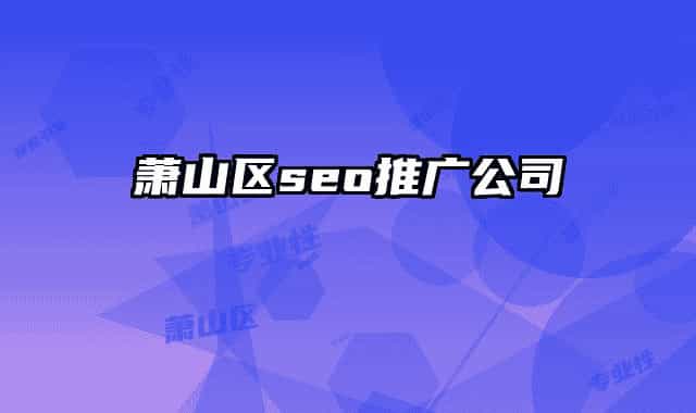 蕭山區(qū)seo推廣公司