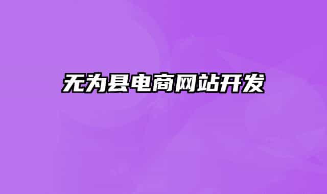 無為縣電商網(wǎng)站開發(fā)