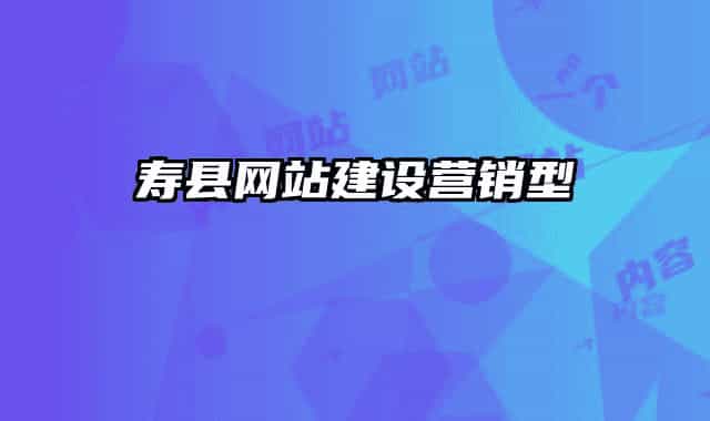 壽縣網(wǎng)站建設(shè)營銷型