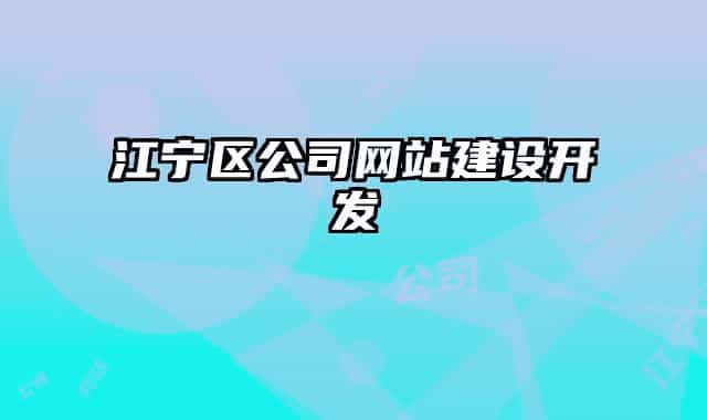 江寧區(qū)公司網(wǎng)站建設開發(fā)