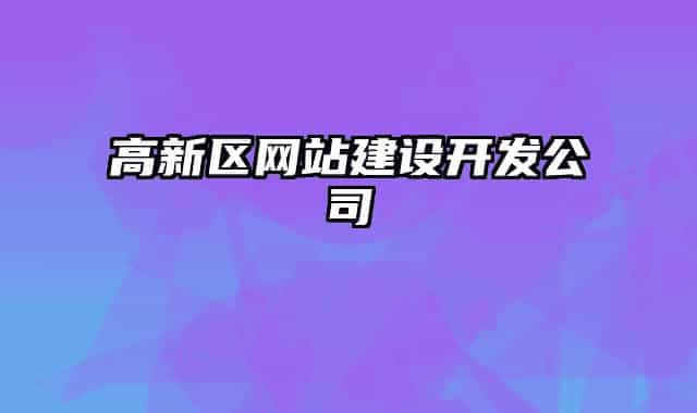 高新區(qū)網(wǎng)站建設(shè)開發(fā)公司