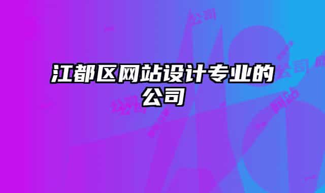 江都區(qū)網(wǎng)站設(shè)計(jì)專業(yè)的公司
