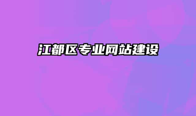 江都區(qū)專業(yè)網(wǎng)站建設(shè)