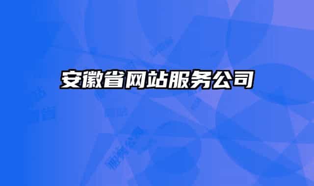 安徽省網(wǎng)站服務公司