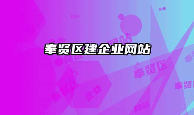 奉賢區(qū)建企業(yè)網(wǎng)站