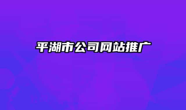 平湖市公司網(wǎng)站推廣