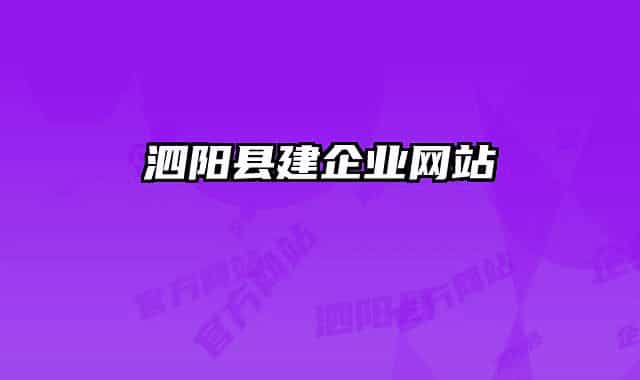 泗陽(yáng)縣建企業(yè)網(wǎng)站