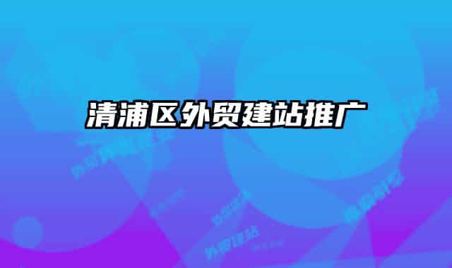 清浦區(qū)外貿建站推廣