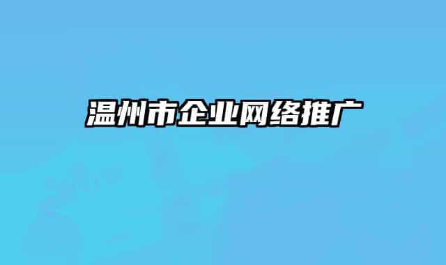 溫州市企業(yè)網絡推廣