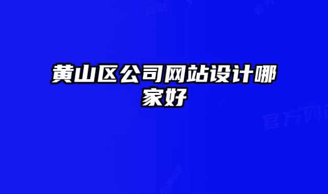 黃山區(qū)公司網(wǎng)站設計哪家好