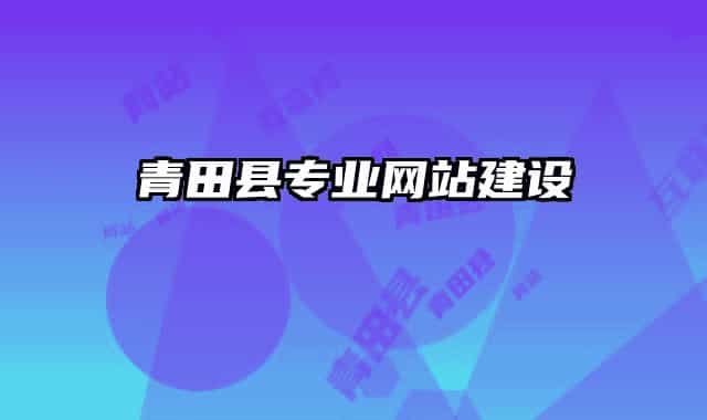 青田縣專業(yè)網站建設
