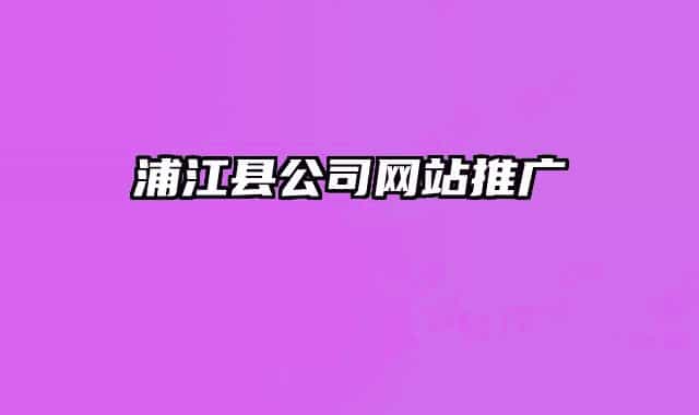 浦江縣公司網(wǎng)站推廣
