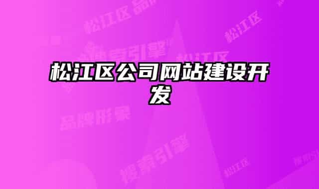 松江區(qū)公司網(wǎng)站建設開發(fā)