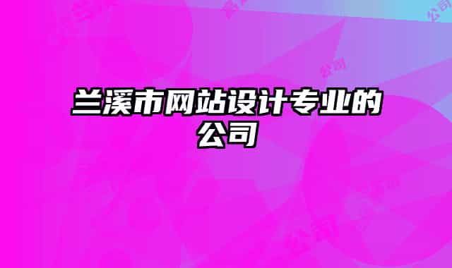 蘭溪市網(wǎng)站設計專業(yè)的公司