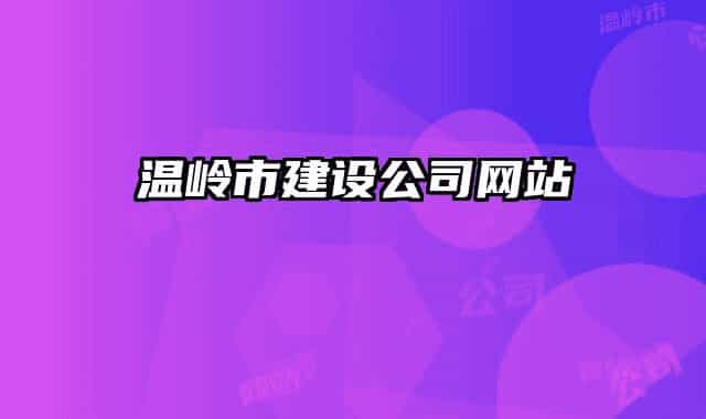 溫嶺市建設公司網(wǎng)站