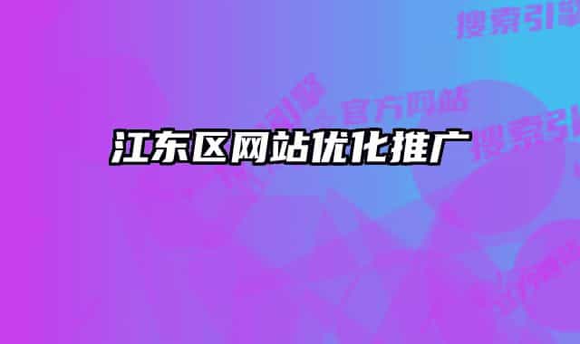 江東區(qū)網站優(yōu)化推廣