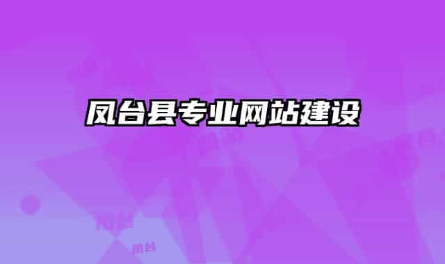 鳳臺縣專業(yè)網站建設