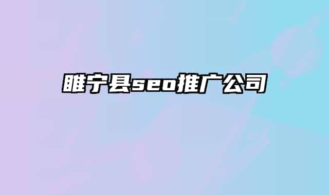 睢寧縣seo推廣公司