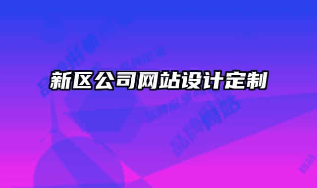 新區(qū)公司網(wǎng)站設(shè)計定制