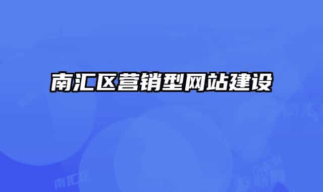 南匯區(qū)營銷型網(wǎng)站建設