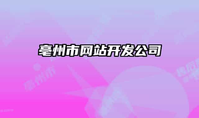 亳州市網站開發(fā)公司