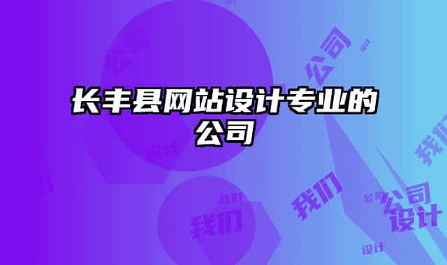 長(zhǎng)豐縣網(wǎng)站設(shè)計(jì)專業(yè)的公司